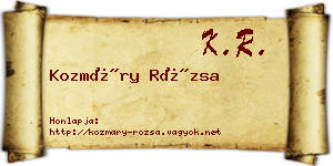 Kozmáry Rózsa névjegykártya